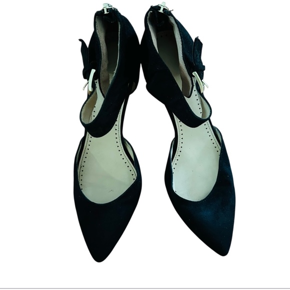 Adrienne Vittadini Women’s Black Heels Shoes Ankle Strap Suede Size 7.5M - Picture 1 of 9